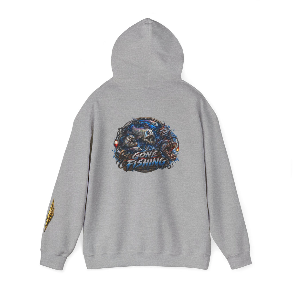 Fishing Skull Hoodie — "Gone Fishing" Graphic Pullover for Anglers