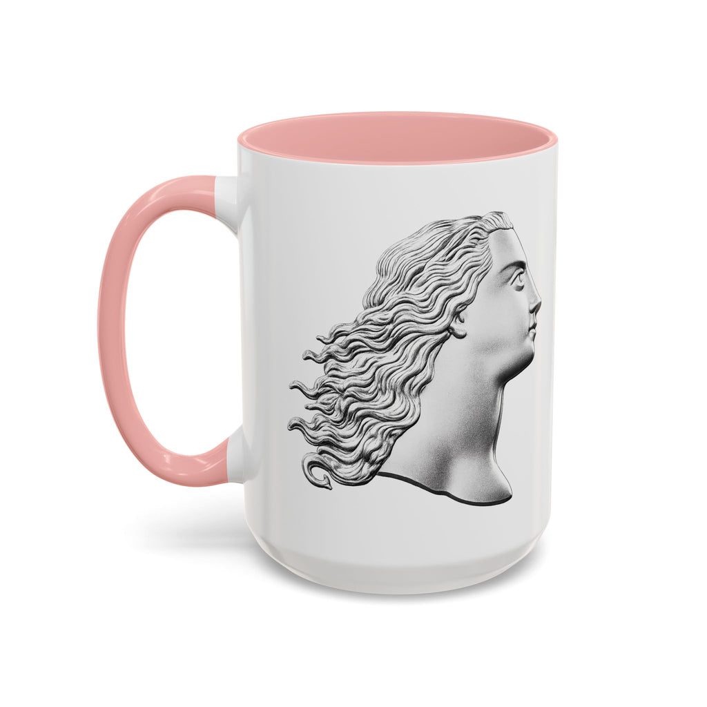 Classical Profile Accent Coffee Mug — Greek Goddess Bust Design (11/15oz)