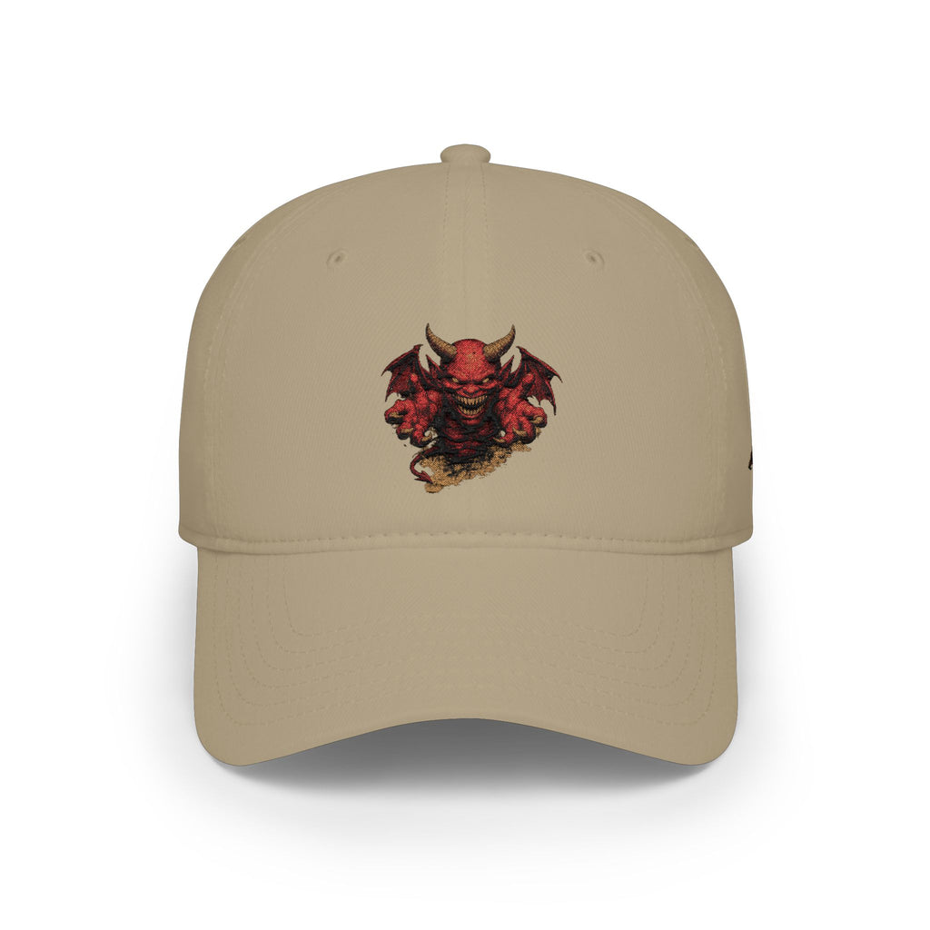 Devil Skull Embroidered Evil Baseball Cap - Low-Profile Hat