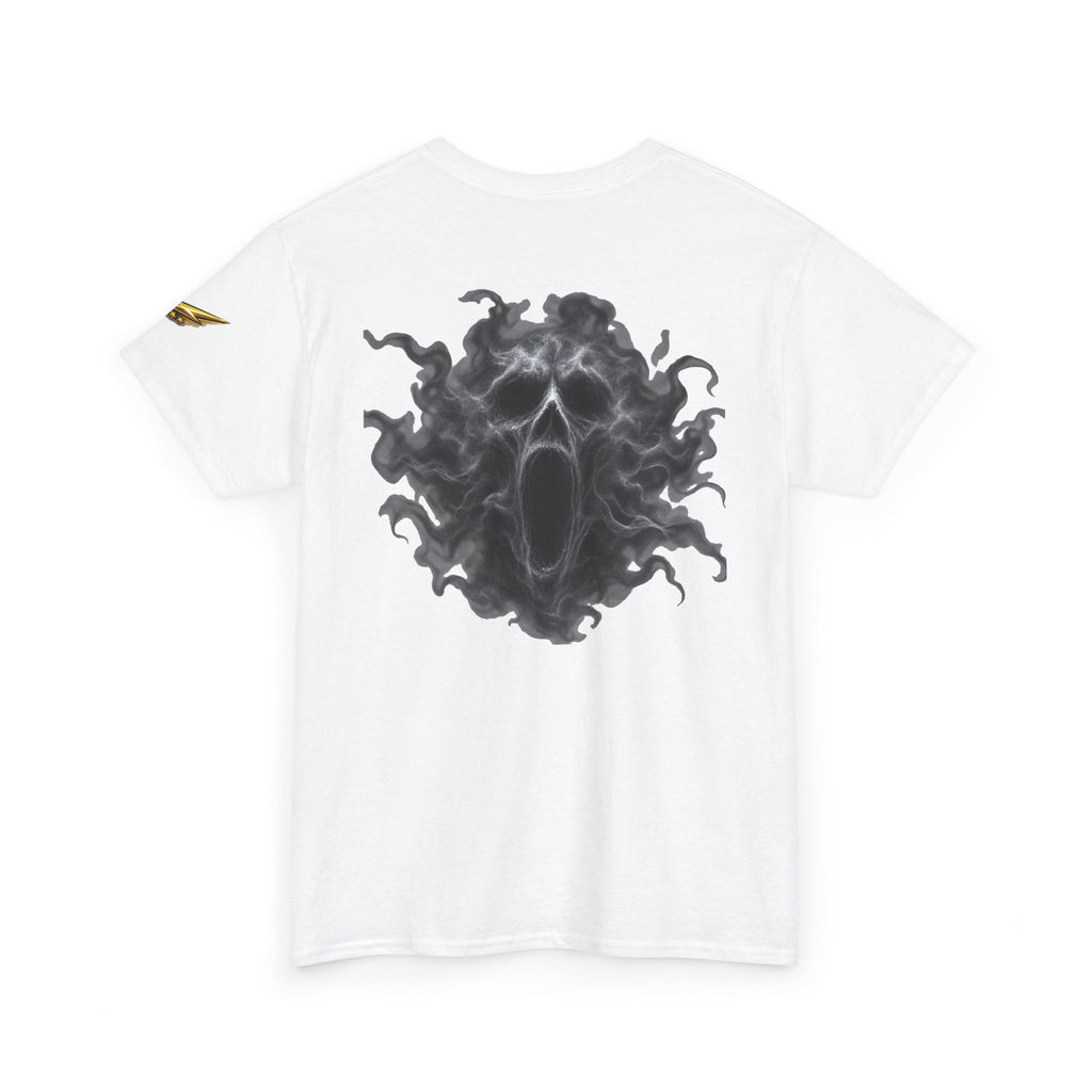 Ghostly Smoke Skull Tee — Dark Horror Back Graphic T-Shirt