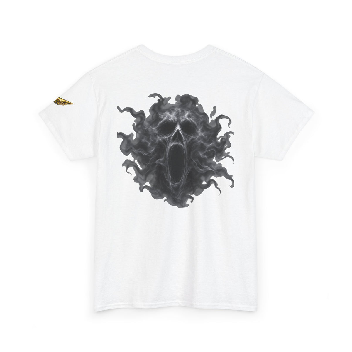 Ghostly Smoke Skull Tee — Dark Horror Back Graphic T-Shirt