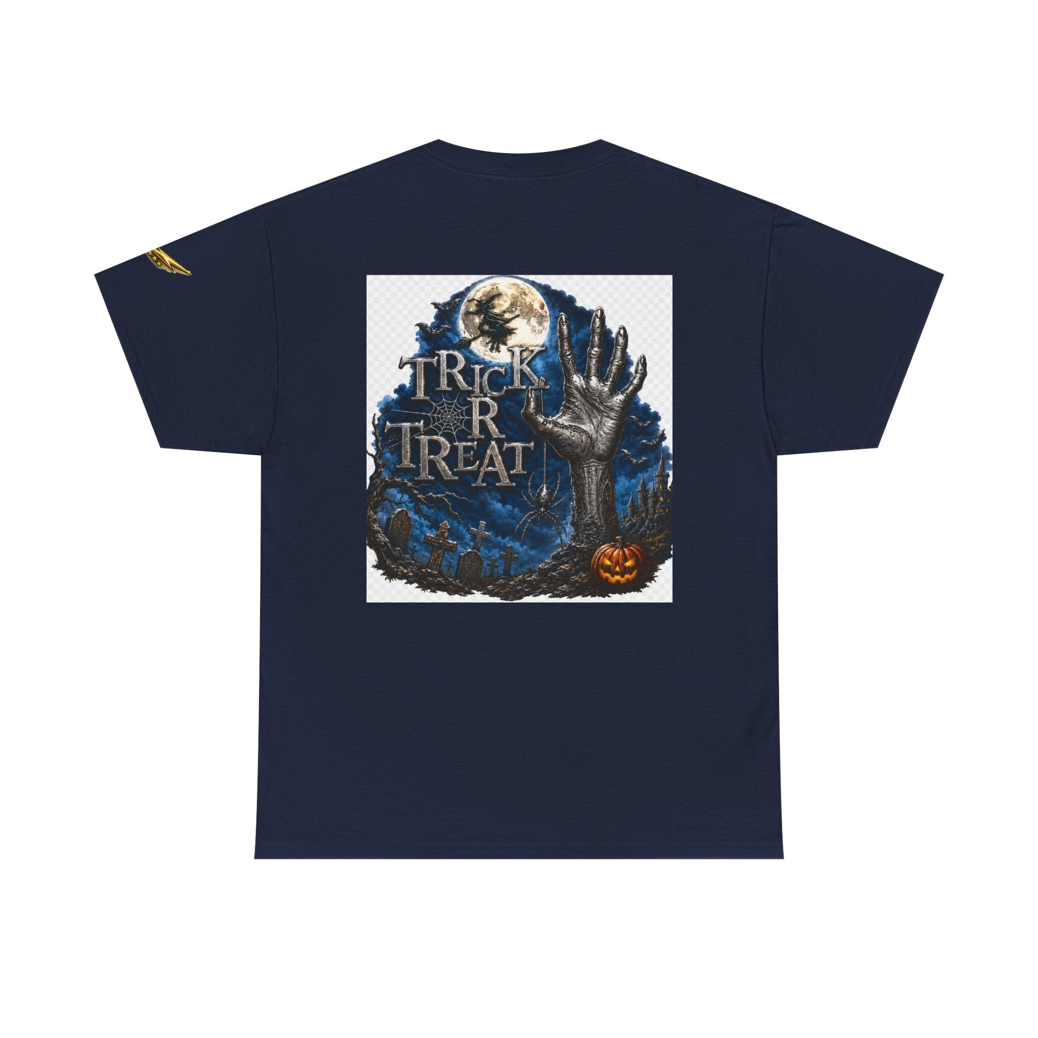 Trick R Treat Halloween Tee — Spooky Graveyard Moon Graphic T-Shirt