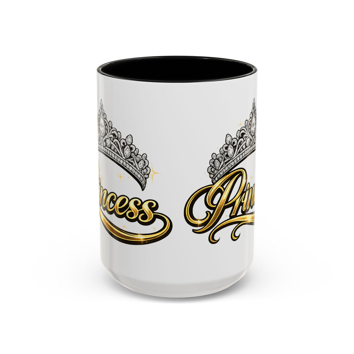 Princess Crown Accent Coffee Mug — Gold Script 11/15oz