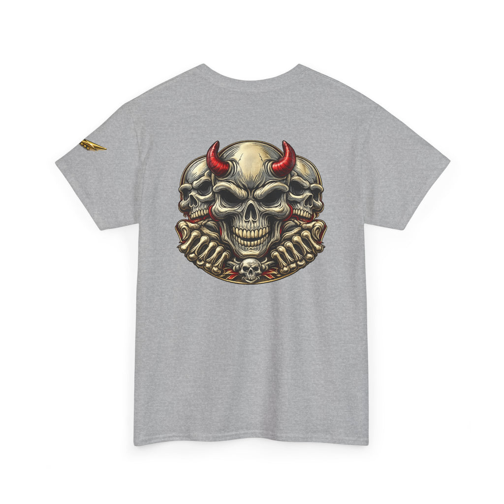 Devil Skull Tee — Red Horns Skull Graphic T-Shirt
