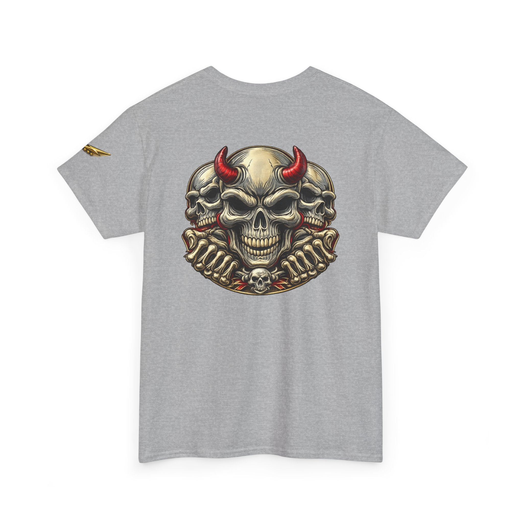Devil Skull Tee — Red Horns Skull Graphic T-Shirt