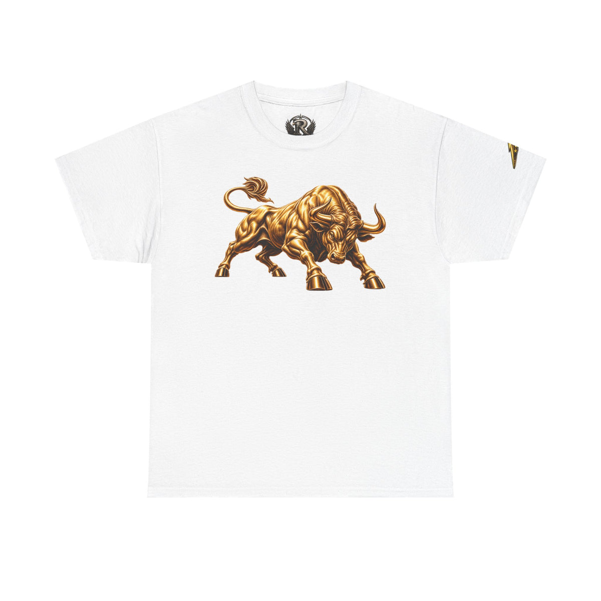 Golden Bull Graphic Tee — Charging Bull Design T-Shirt