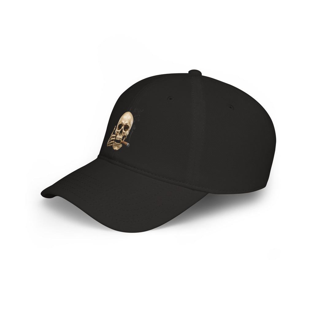 Cigar Smoking Skull, Low Profile Baseball Cap