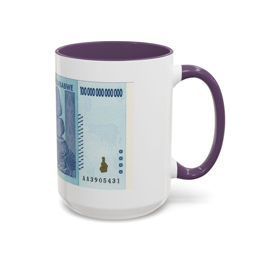Zimbabwe Trillion Dollar Note Coffee Mug — Vintage Currency Accent Mug (11/15oz)