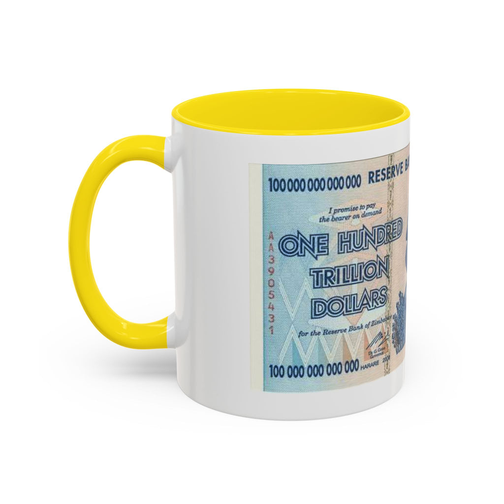Zimbabwe Trillion Dollar Note Coffee Mug — Vintage Currency Accent Mug (11/15oz)