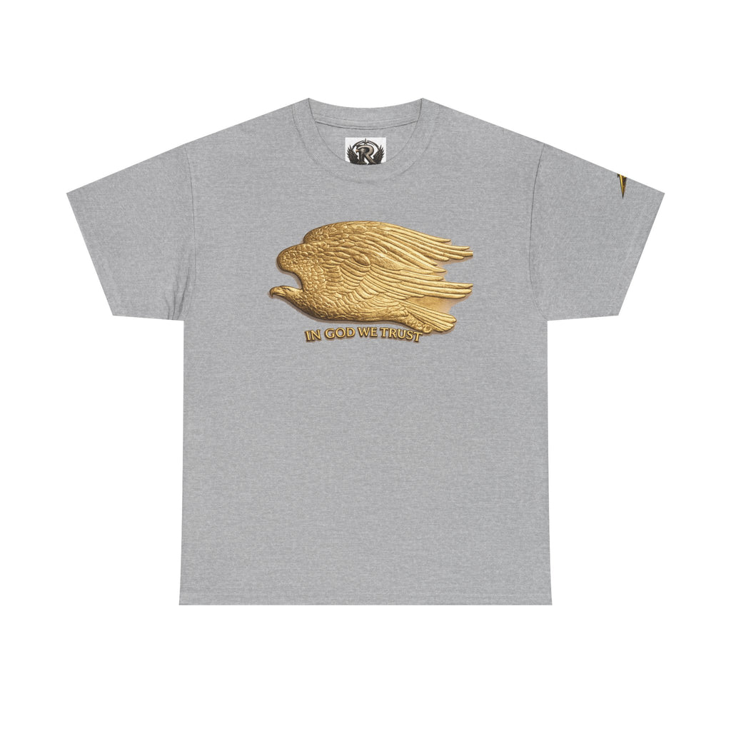 T-Shirt — Gold Eagle 'In God We Trust' Graphic Tee