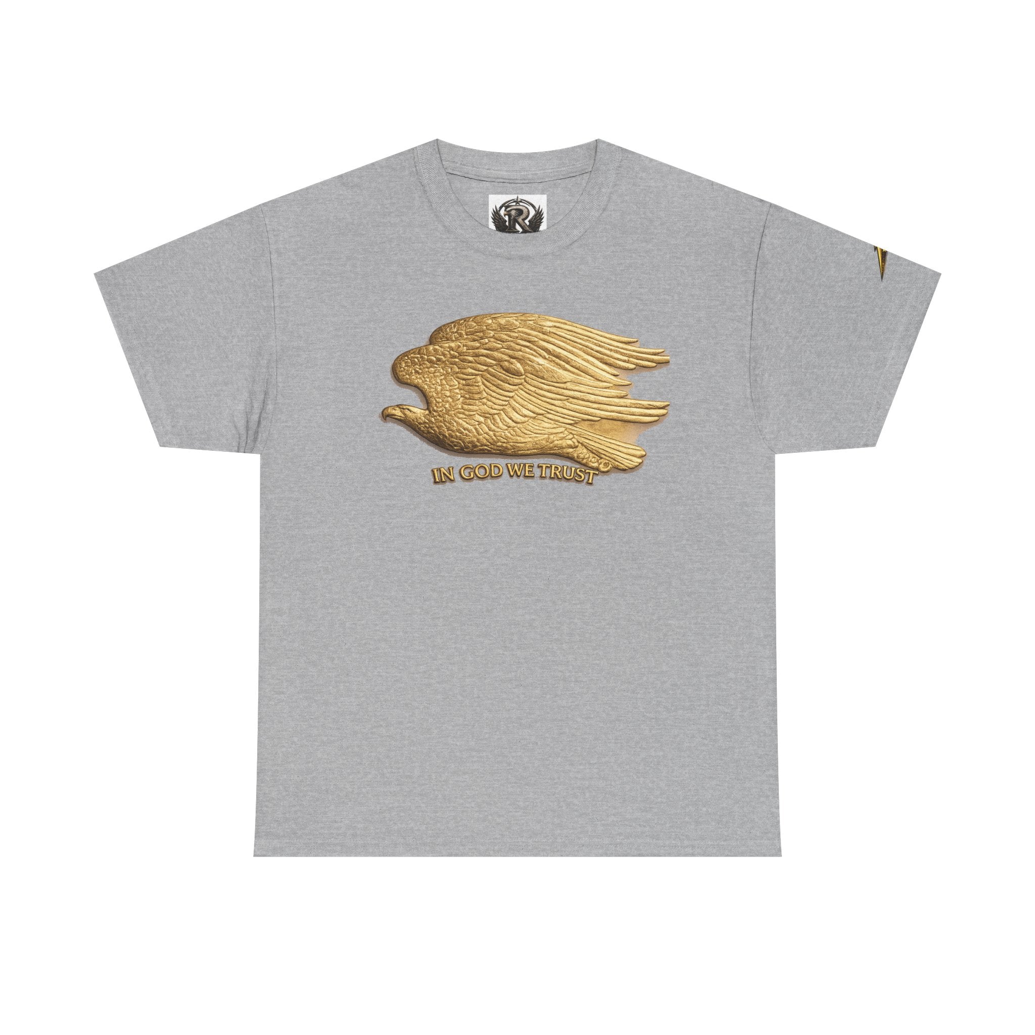 T-Shirt — Gold Eagle 'In God We Trust' Graphic Tee