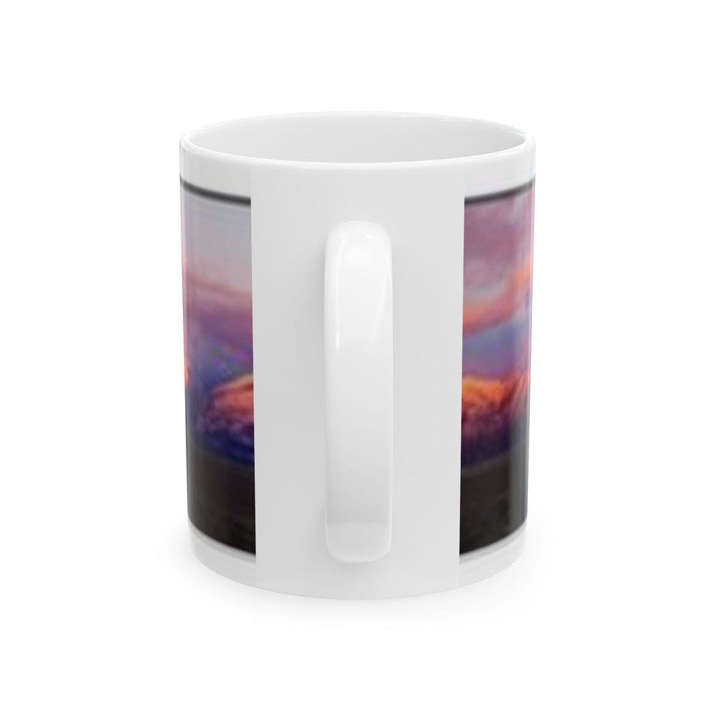 Sunset Mountain Ceramic Mug — Vibrant Purple & Orange Landscape Coffee Cup (11oz/15oz)
