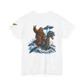 T-Shirt — Sasquatch Riding Loch Ness Monster with UFOs Graphic Tee
