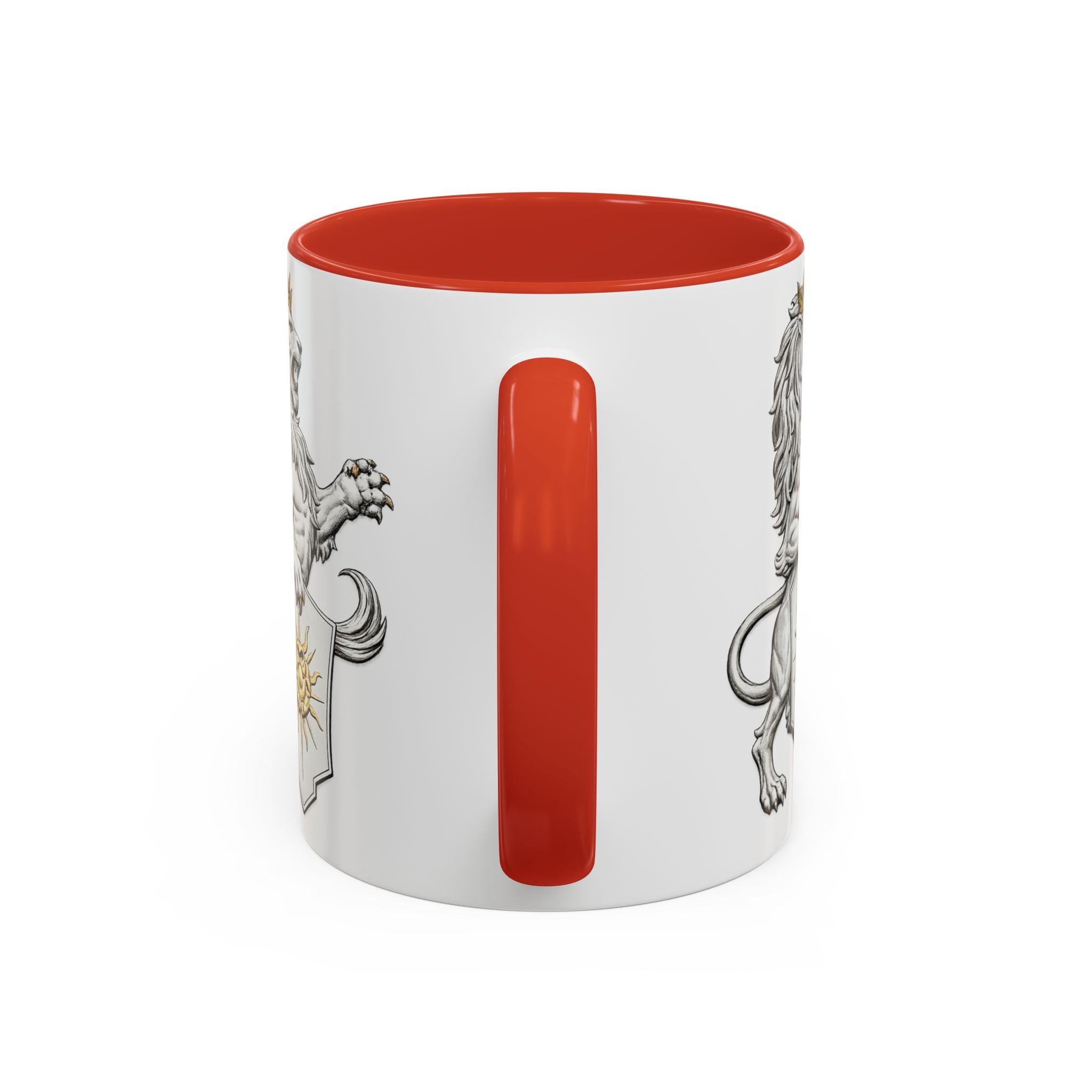 Royal Lion Crest Coffee Mug — Heraldic Crowned Lion Design (11/15oz)