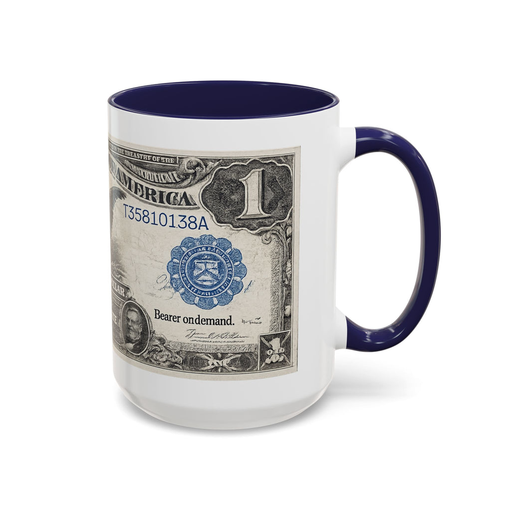 Dollar Bill Accent Coffee Mug — Vintage US Currency Design (11/15oz)