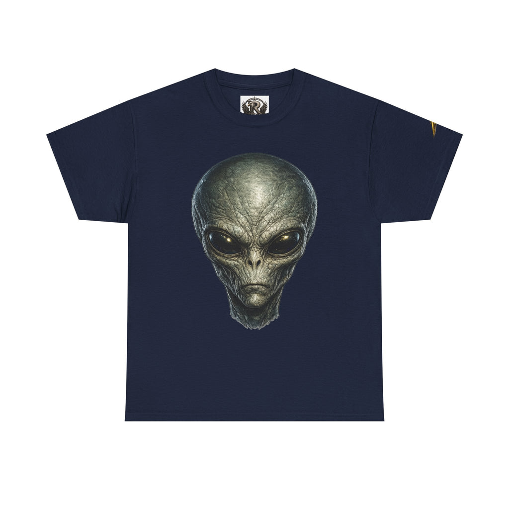 Alien Head Graphic Tee — Realistic Extraterrestrial Sci‑Fi T‑Shirt