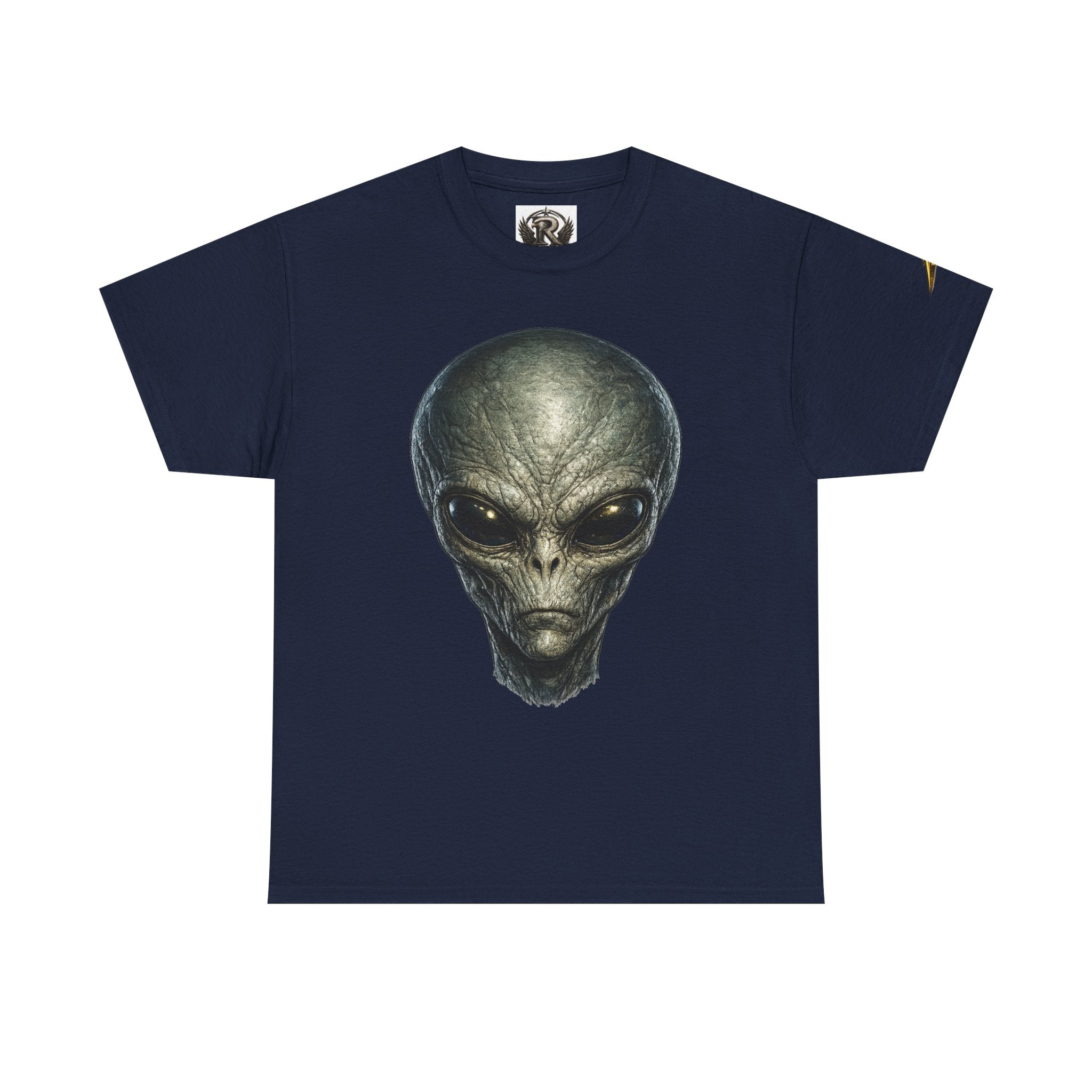 Alien Head Graphic Tee — Realistic Extraterrestrial Sci‑Fi T‑Shirt
