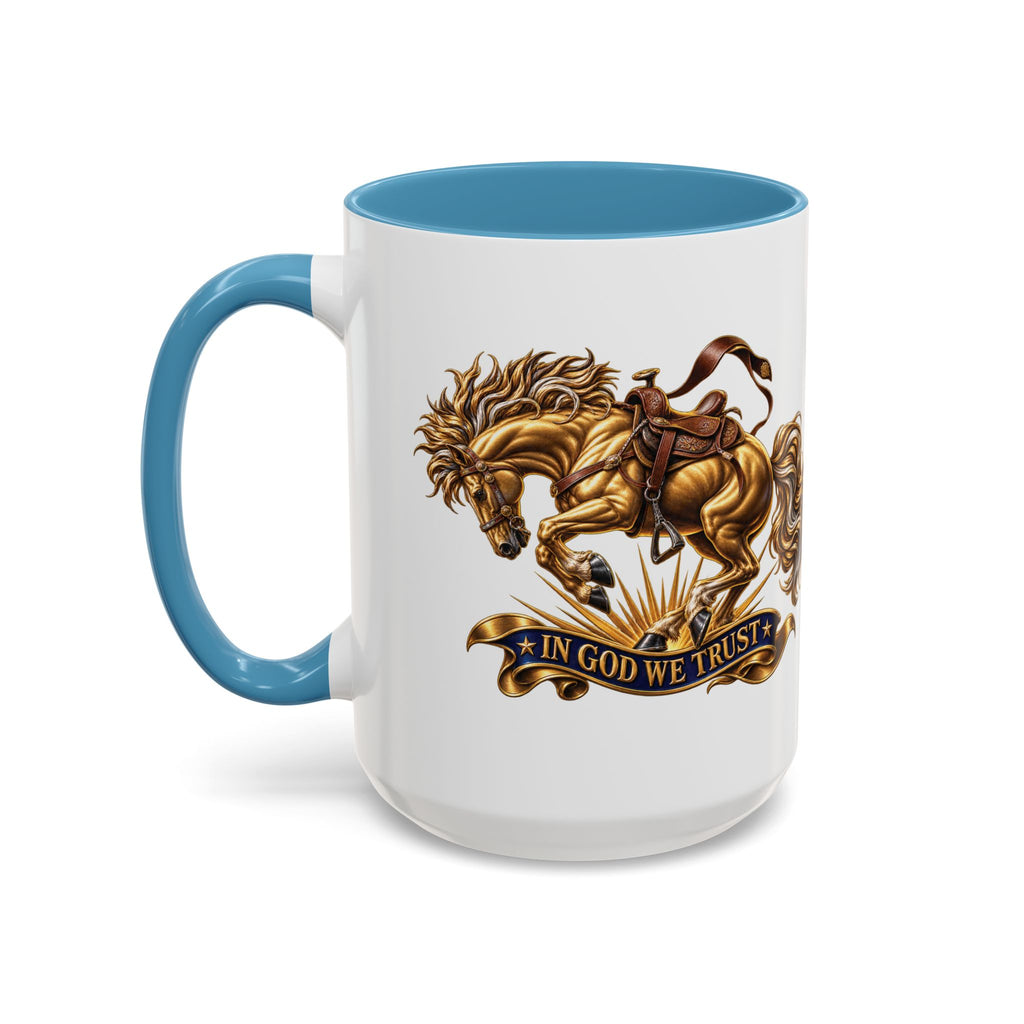 In God We Trust Golden Horse Accent Coffee Mug