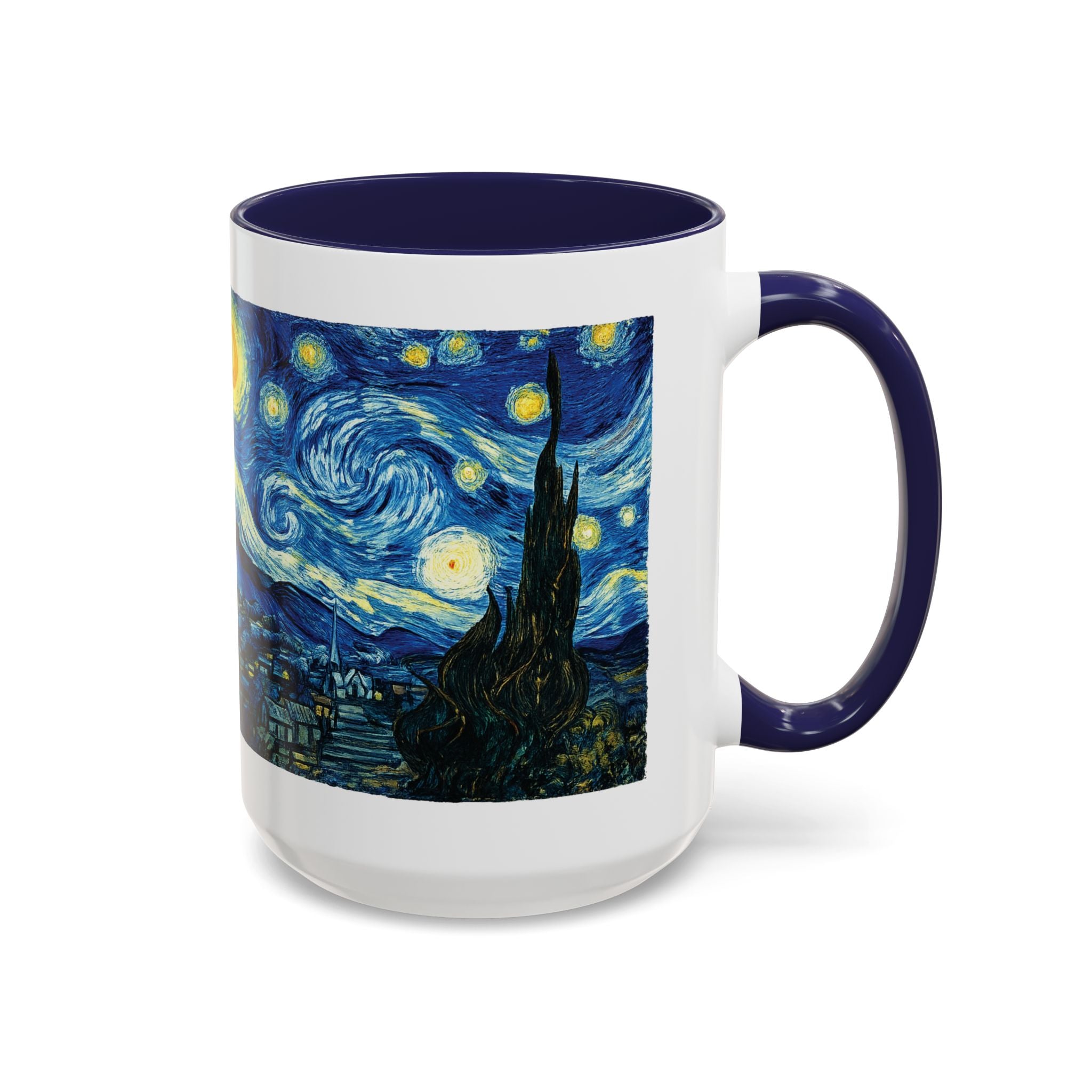 Starry Night Accent Coffee Mug — Van Gogh Style Night Sky Coffee Cup (11/15oz)