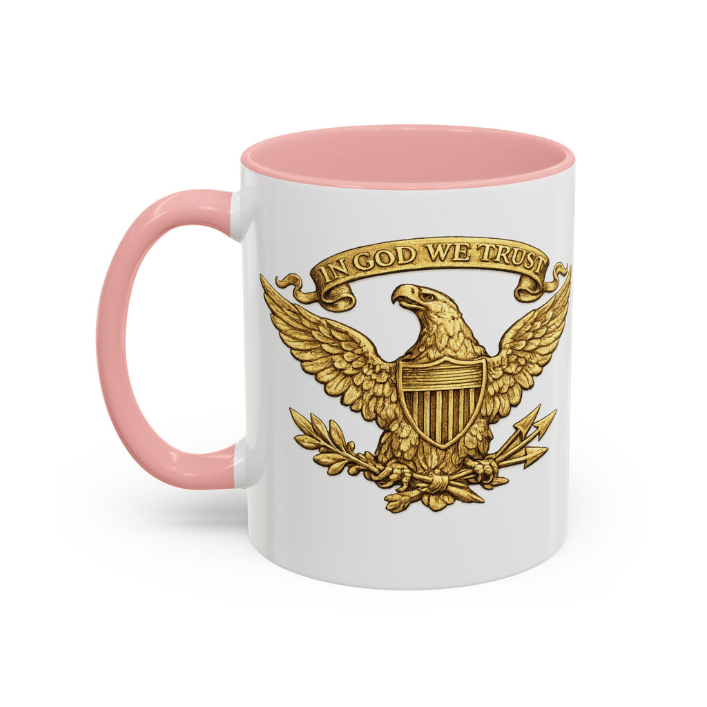 Gold Eagle 'In God We Trust' Accent Coffee Mug — Patriotic 11/15oz