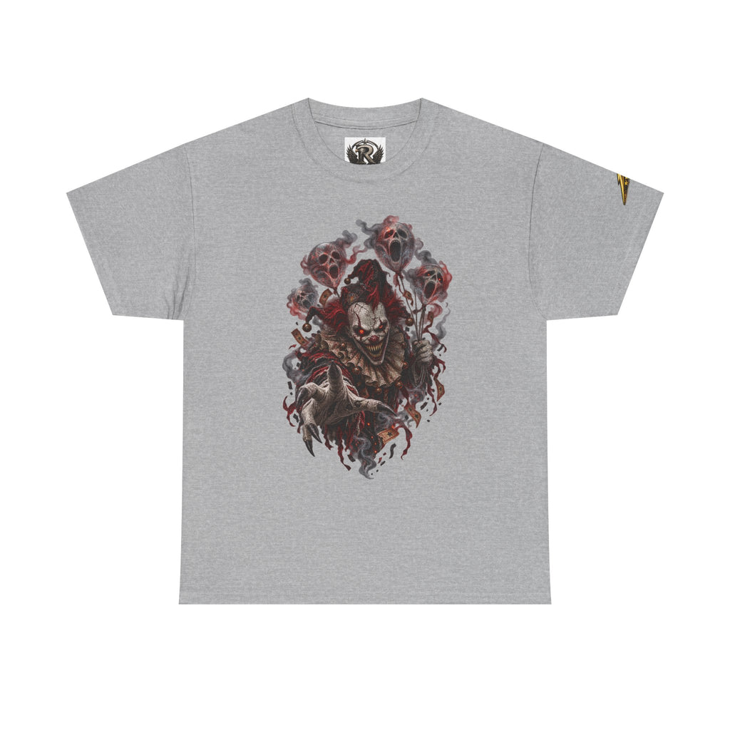 Horror Clown Graphic Tee — Dark Creepy Skull & Roses T-Shirt