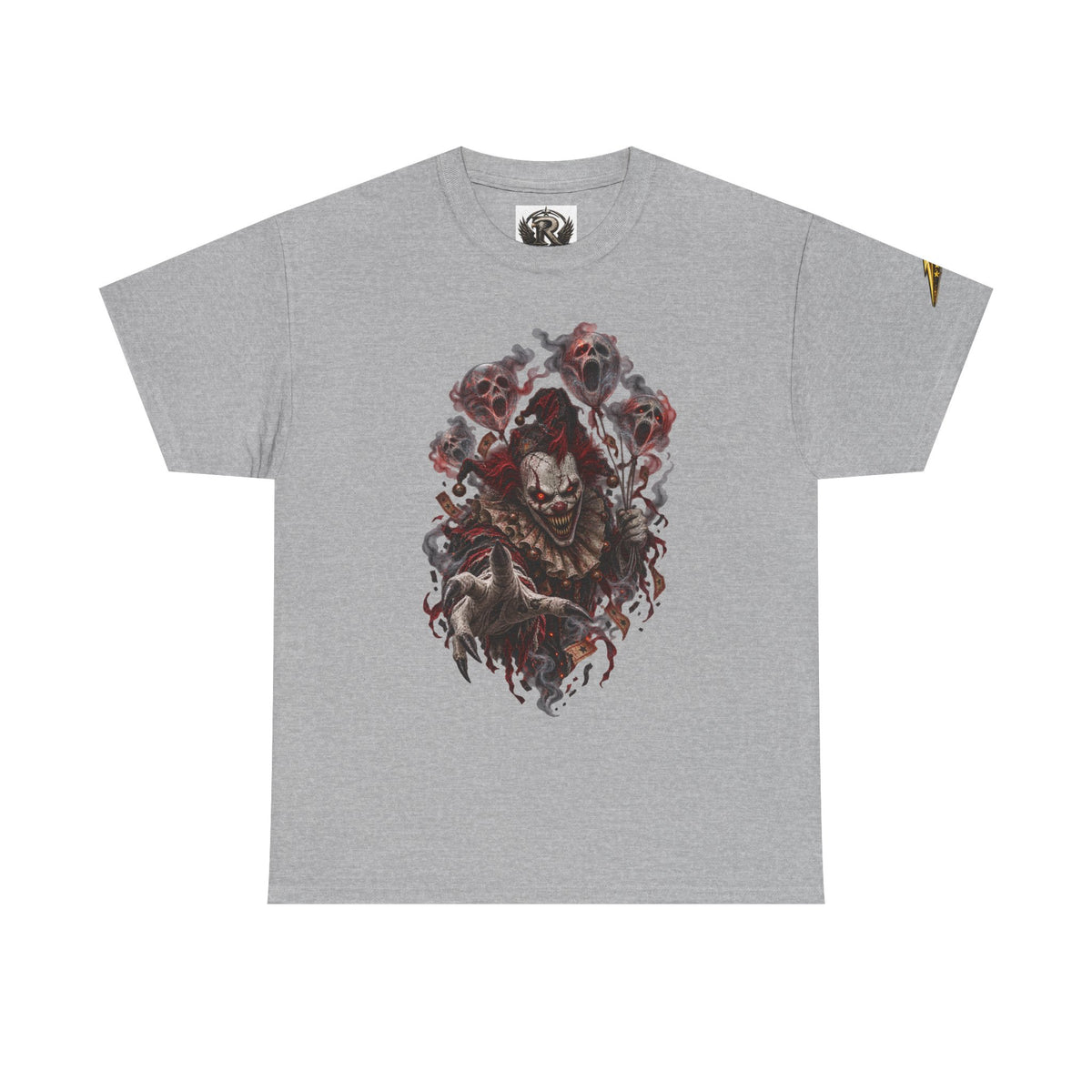 Horror Clown Graphic Tee — Dark Creepy Skull & Roses T-Shirt