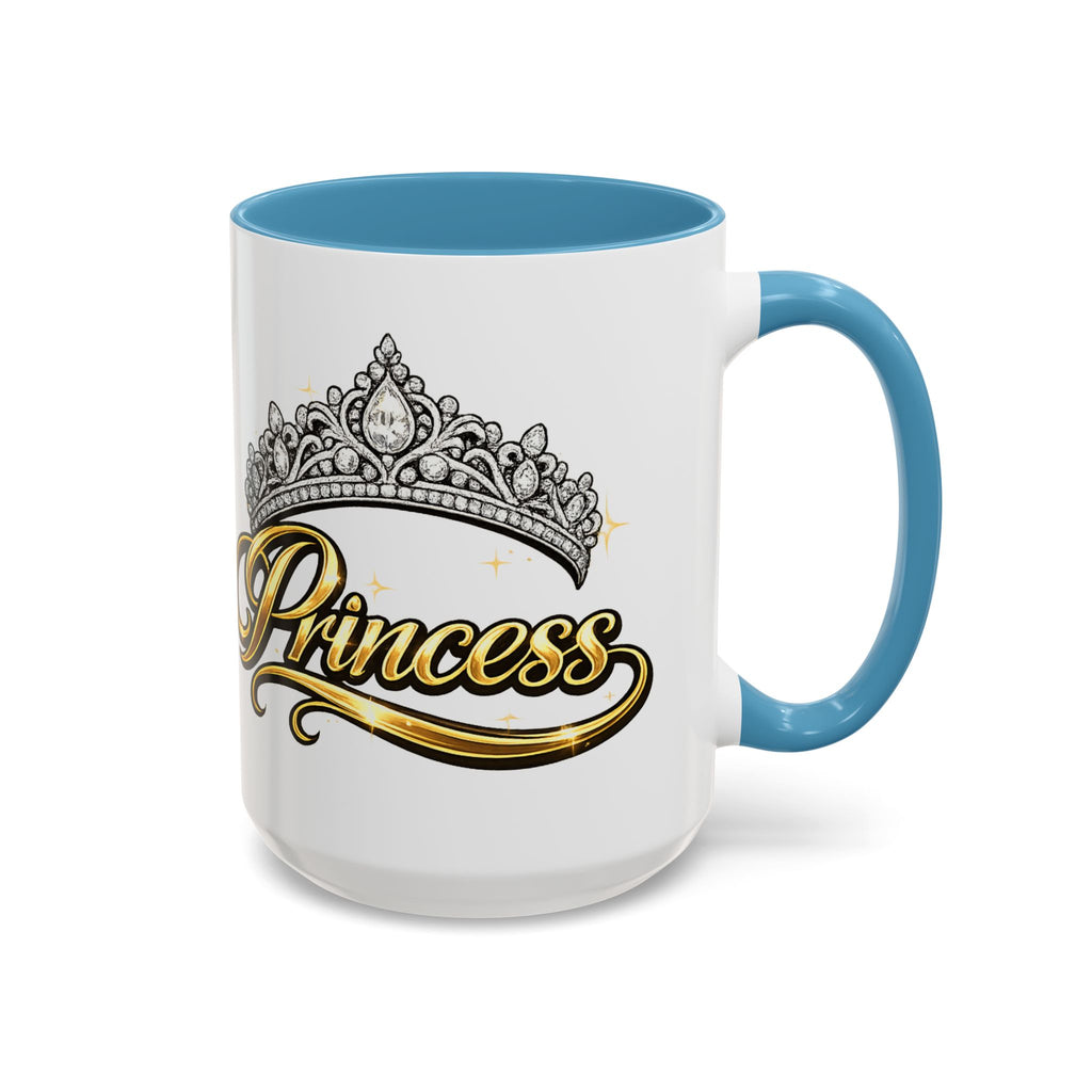 Princess Crown Accent Coffee Mug — Gold Script 11/15oz