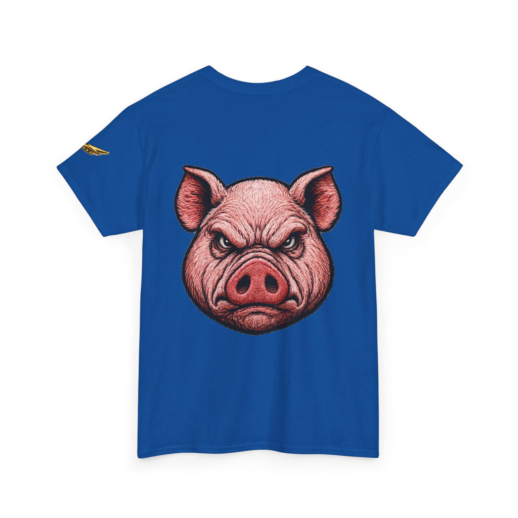 Angry Pig Graphic Tee — Bold Back Print Casual Shirt