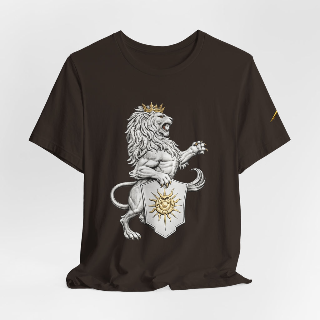 Lion Crest T-Shirt — Regal Sun Shield Graphic Tee