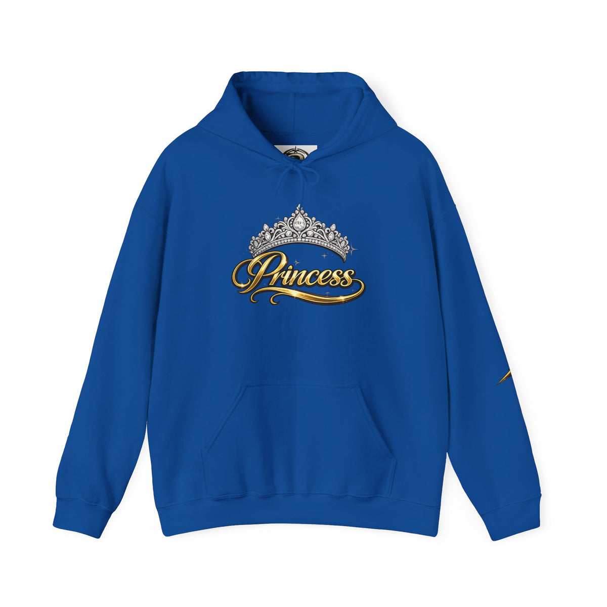 Princess Tiara Hoodie — Gold Script Crown Sweatshirt