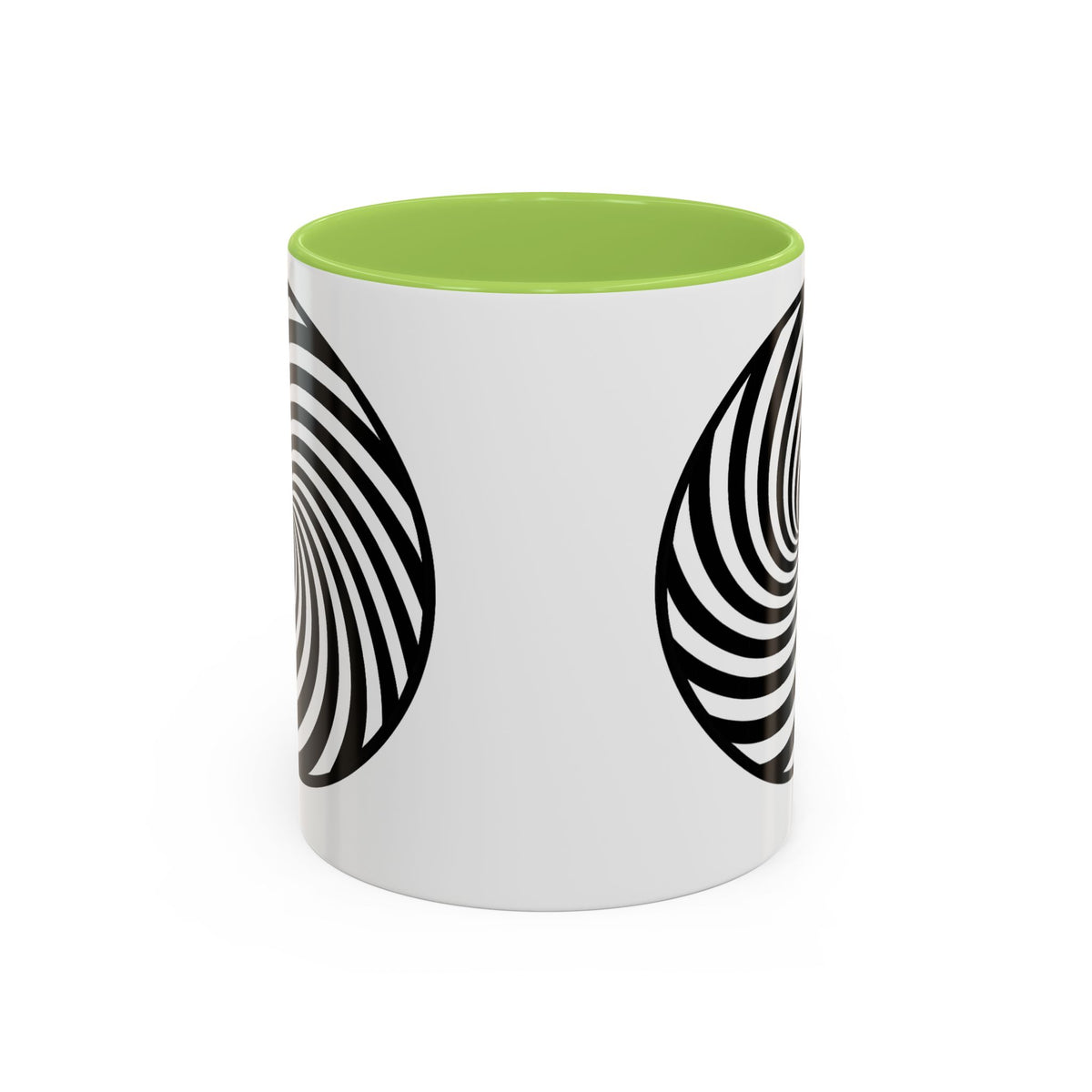Hypnotic Swirl Accent Mug — Black & White Spiral Coffee Cup (11/15oz)