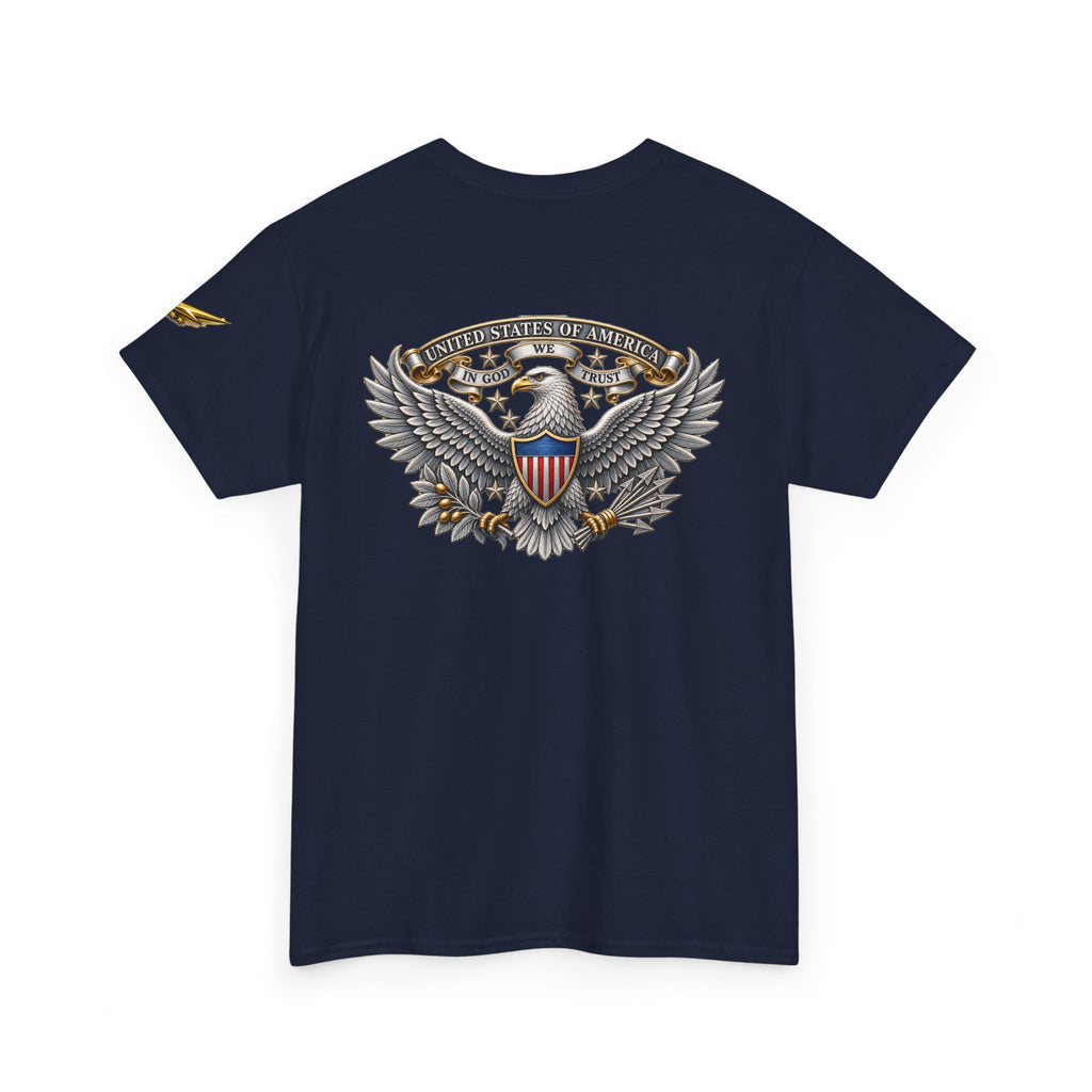 Patriotic Eagle Graphic Tee – American Shield Front & Back T‑Shirt