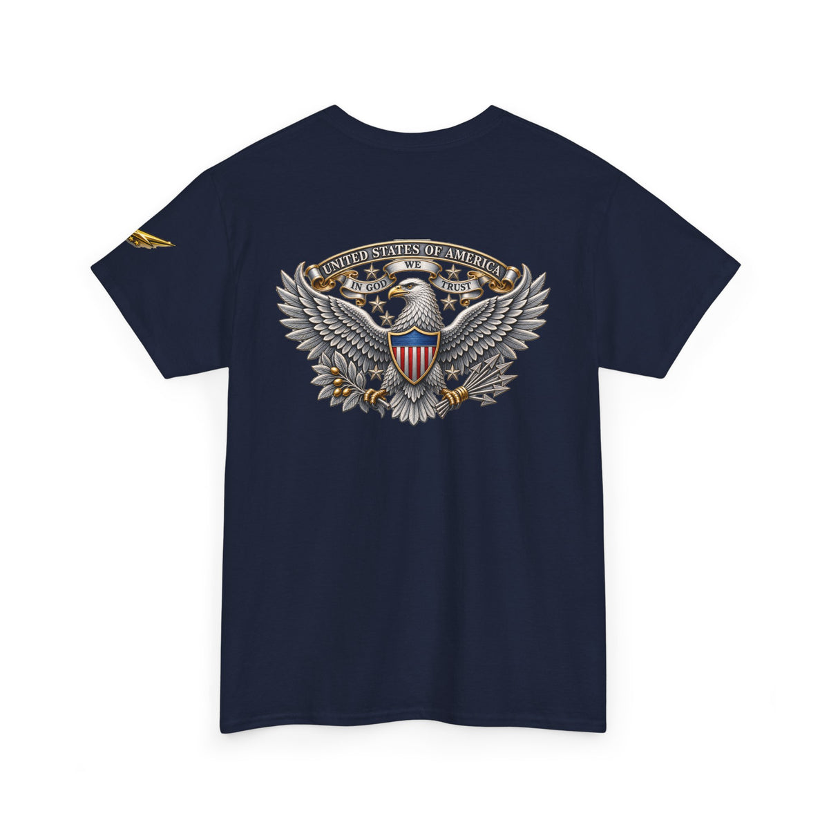 Patriotic Eagle Graphic Tee – American Shield Front & Back T‑Shirt