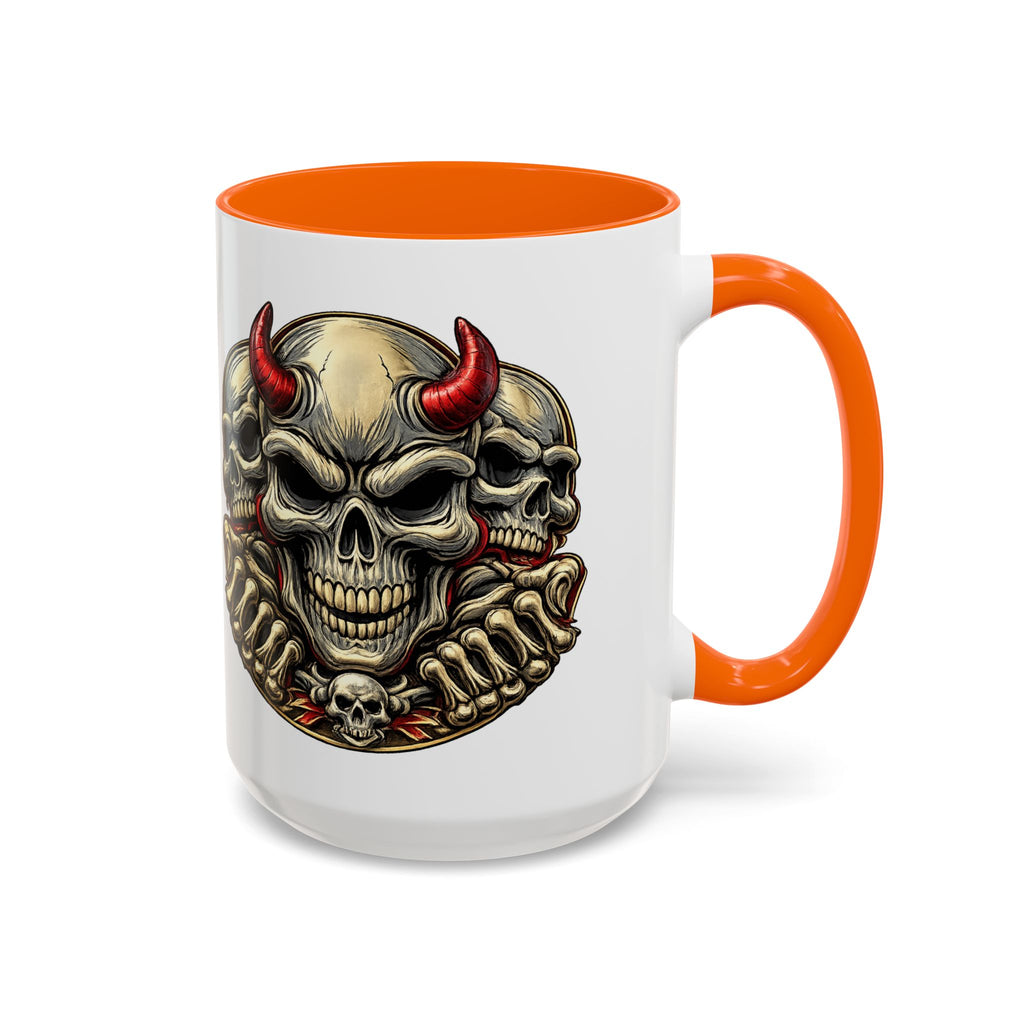 Devil Skull Accent Coffee Mug – Gothic Demon Skull Design (11/15 oz)