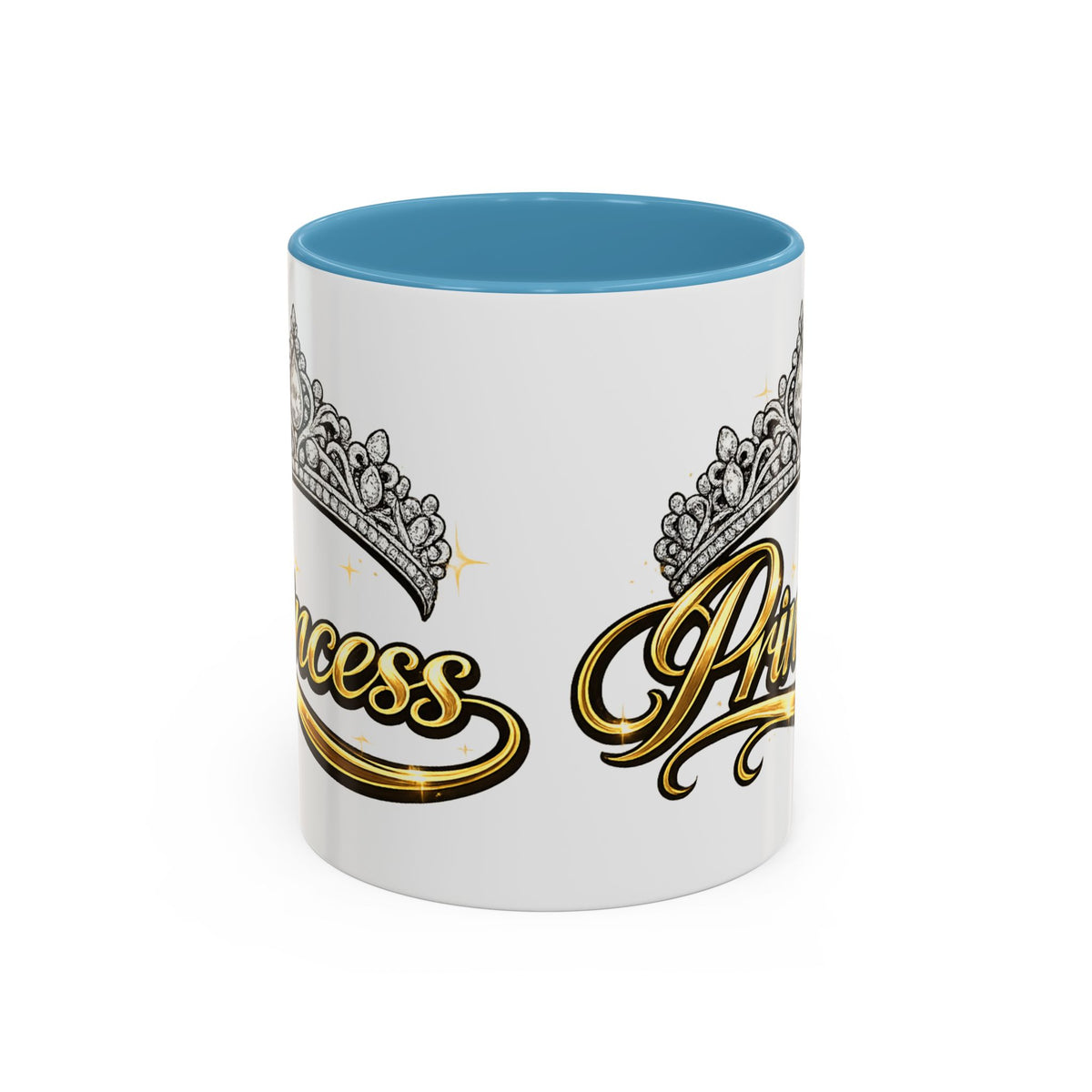 Princess Crown Accent Coffee Mug — Gold Script 11/15oz