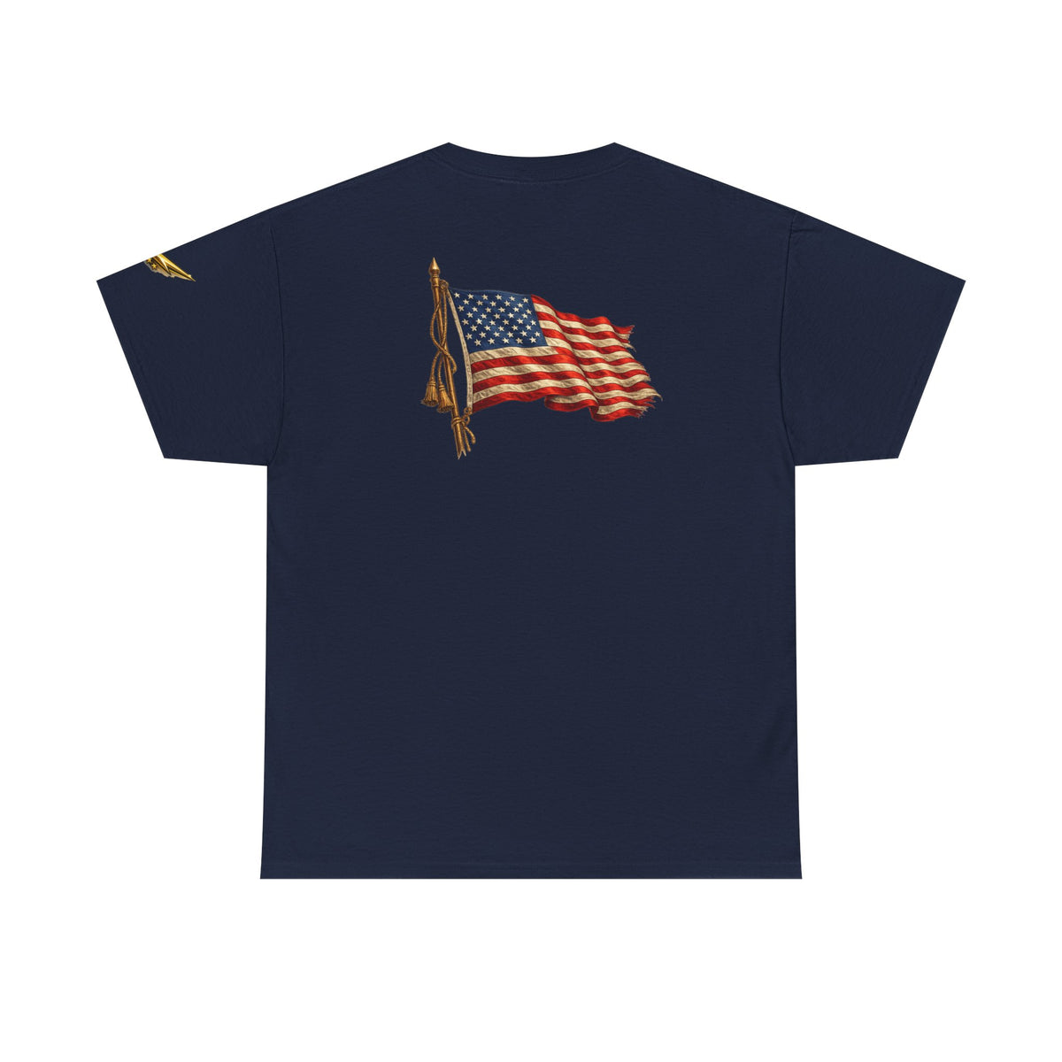 250th Anniversary USA Patriotic T‑Shirt — Revolutionary Soldier & Waving Flag Tee