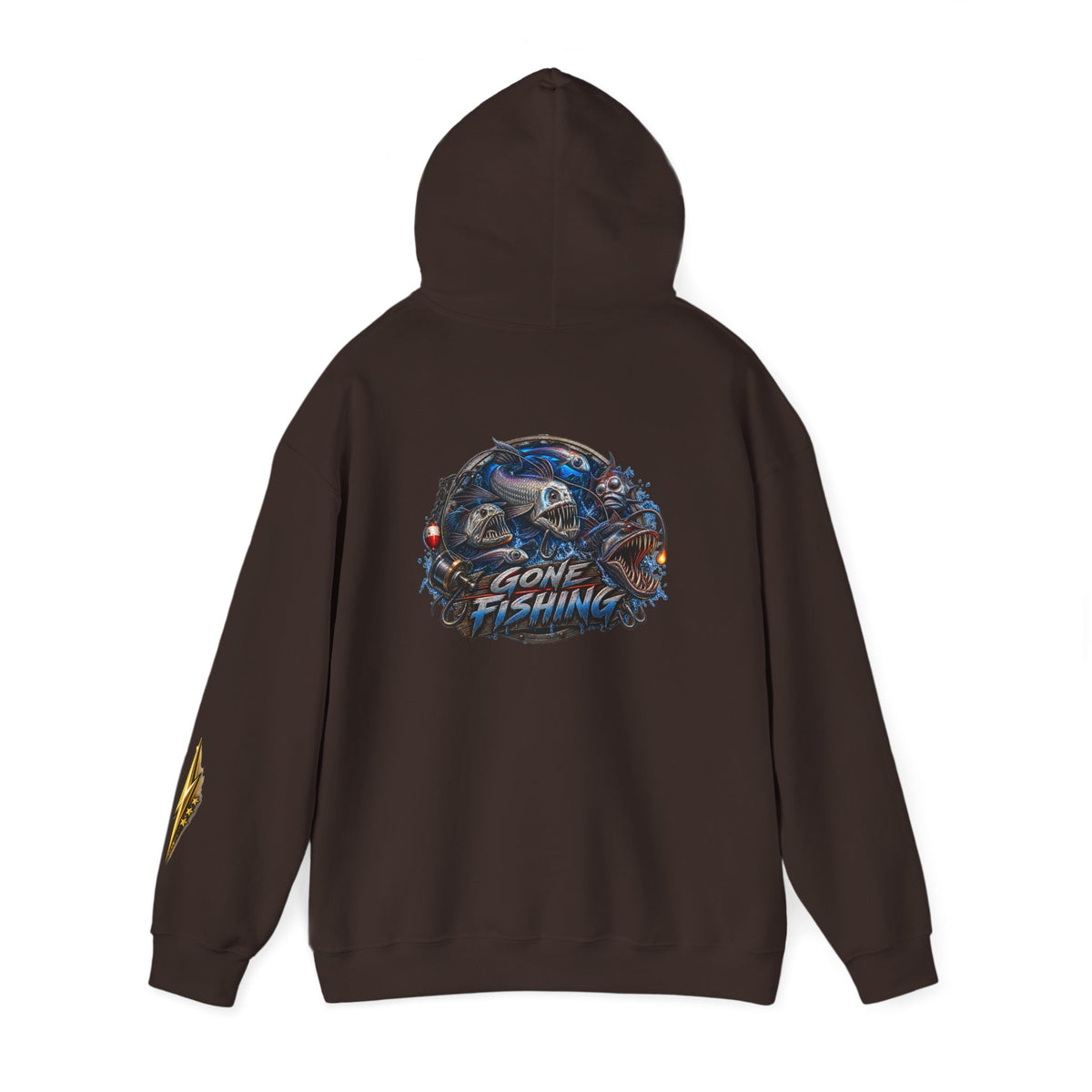 Fishing Skull Hoodie — "Gone Fishing" Graphic Pullover for Anglers