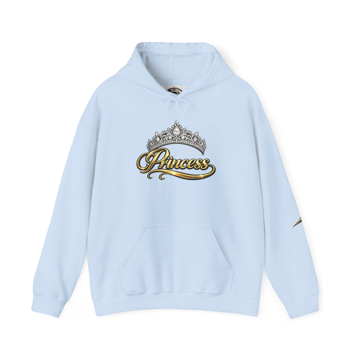 Princess Tiara Hoodie — Gold Script Crown Sweatshirt