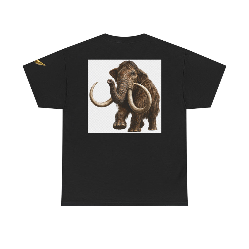 Mammoth Graphic Tee — Vintage Woolly Mammoth Illustration Back Print