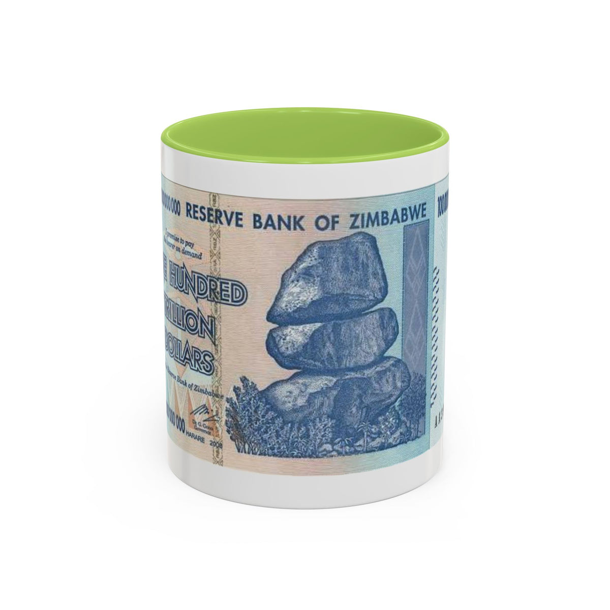 Zimbabwe Trillion Dollar Note Coffee Mug — Vintage Currency Accent Mug (11/15oz)