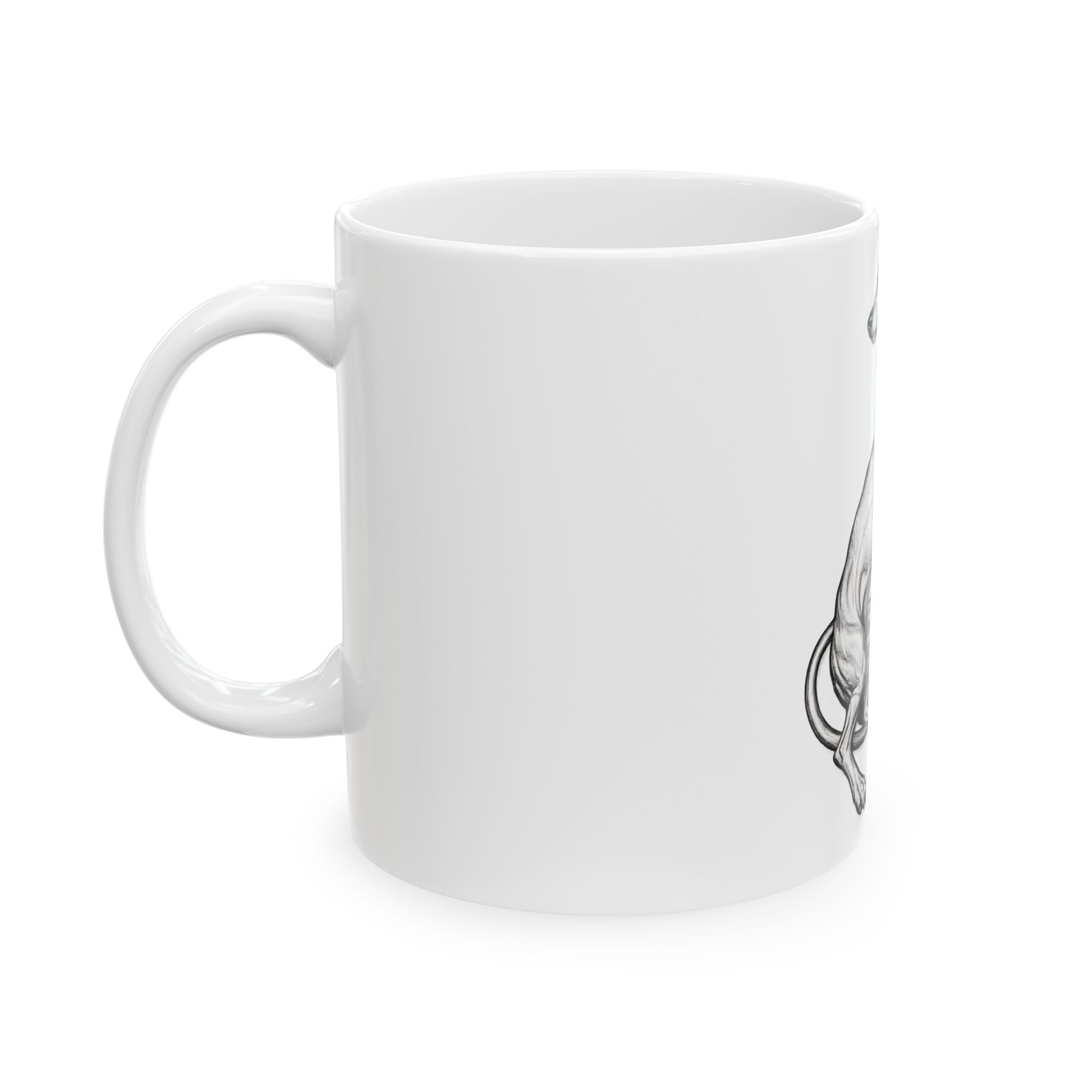Greyhound Illustration Ceramic Mug — Vintage Whippet Dog Art Coffee Cup (11oz/15oz)