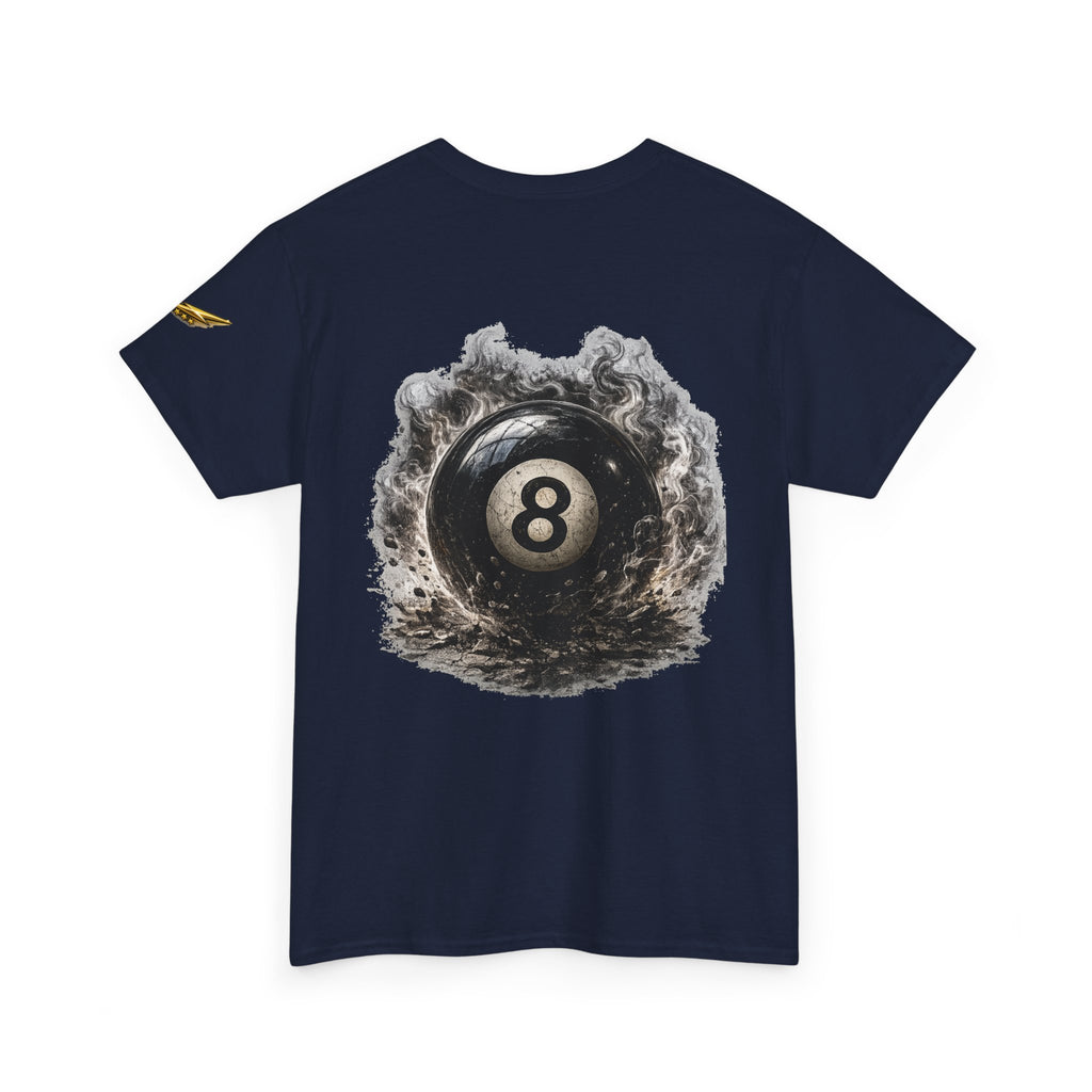 8-Ball Graphic Tee — Smoky Pool Ball Back Print T-Shirt