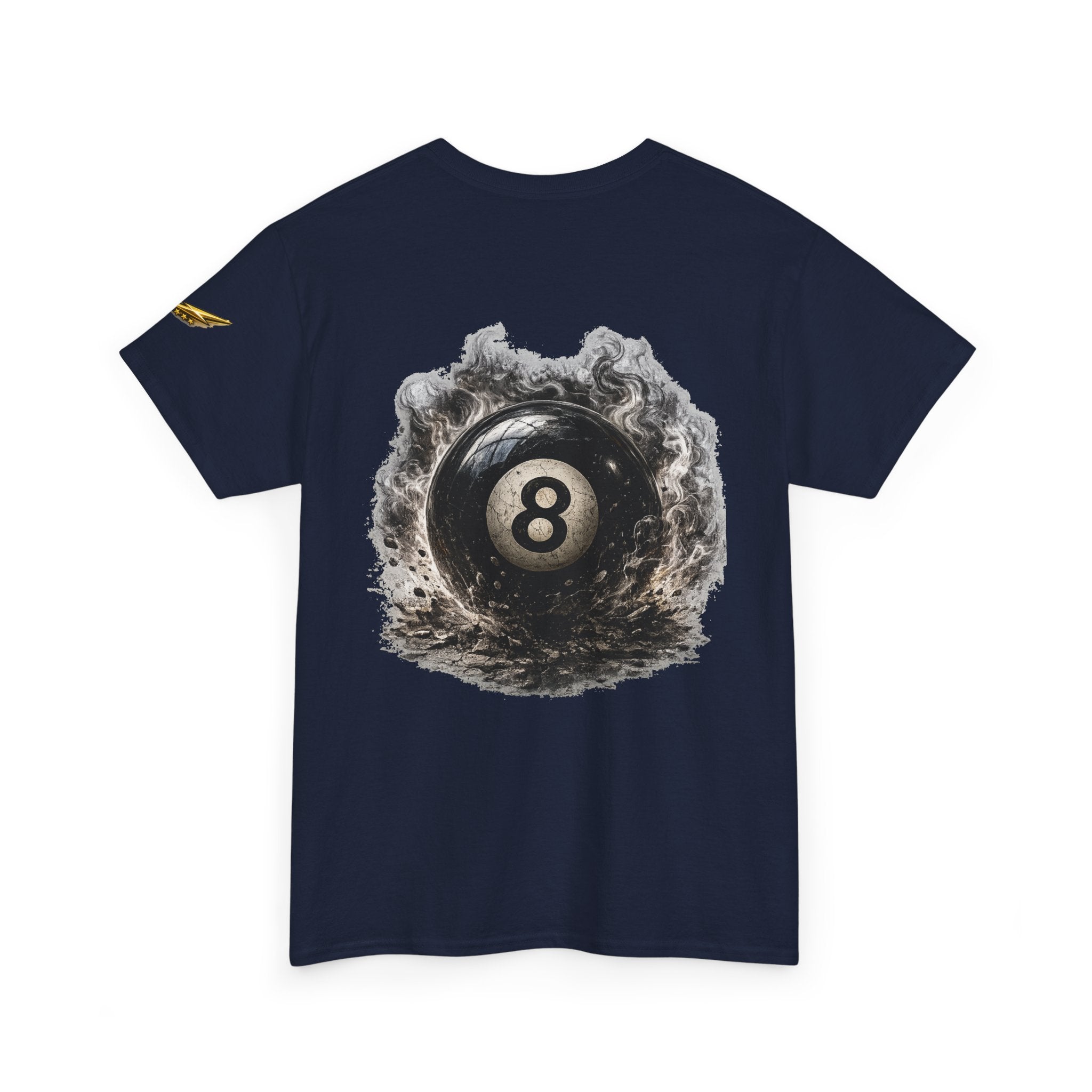 8-Ball Graphic Tee — Smoky Pool Ball Back Print T-Shirt