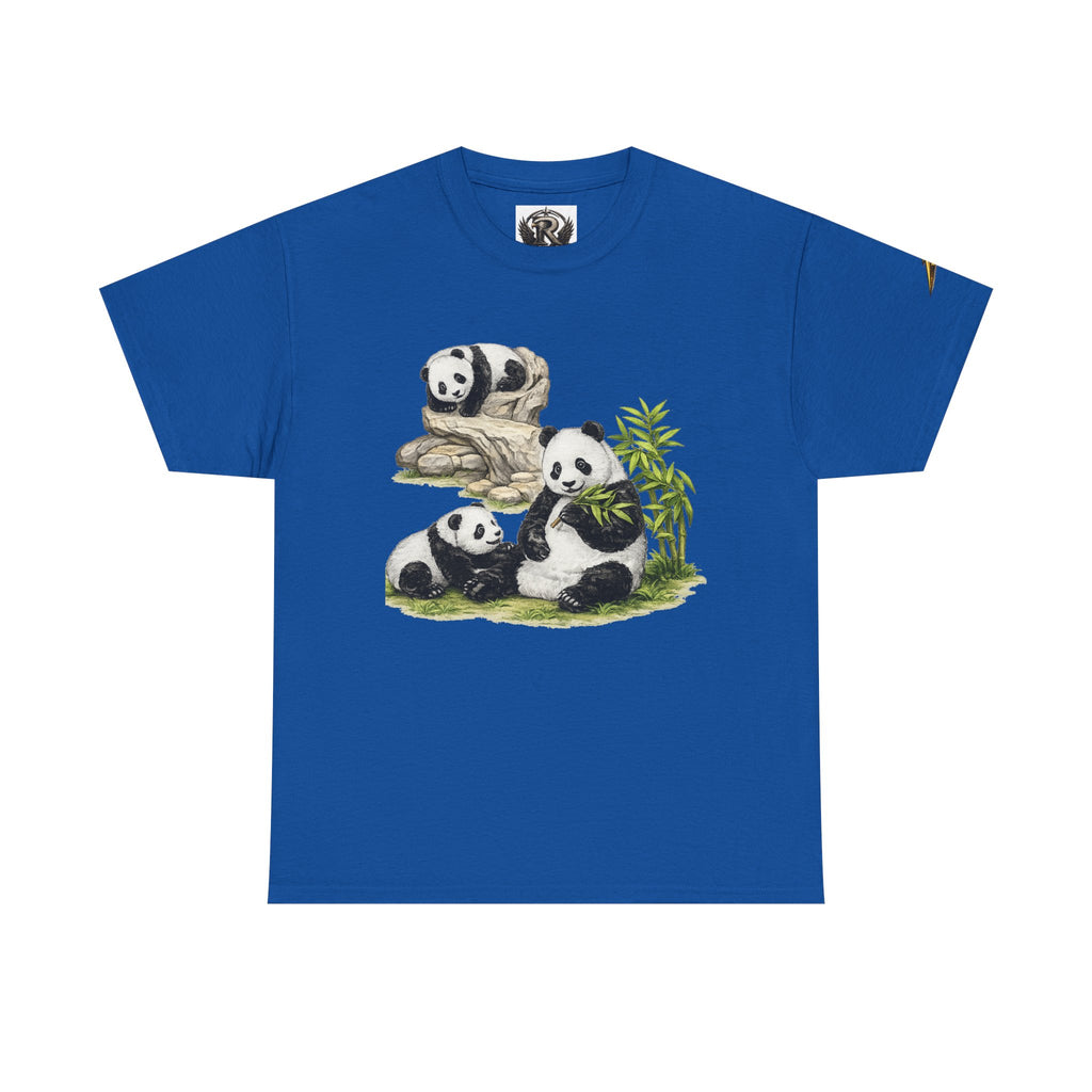 Pandas Relaxing Graphic Tee — Cute Bamboo Panda Illustration T-Shirt