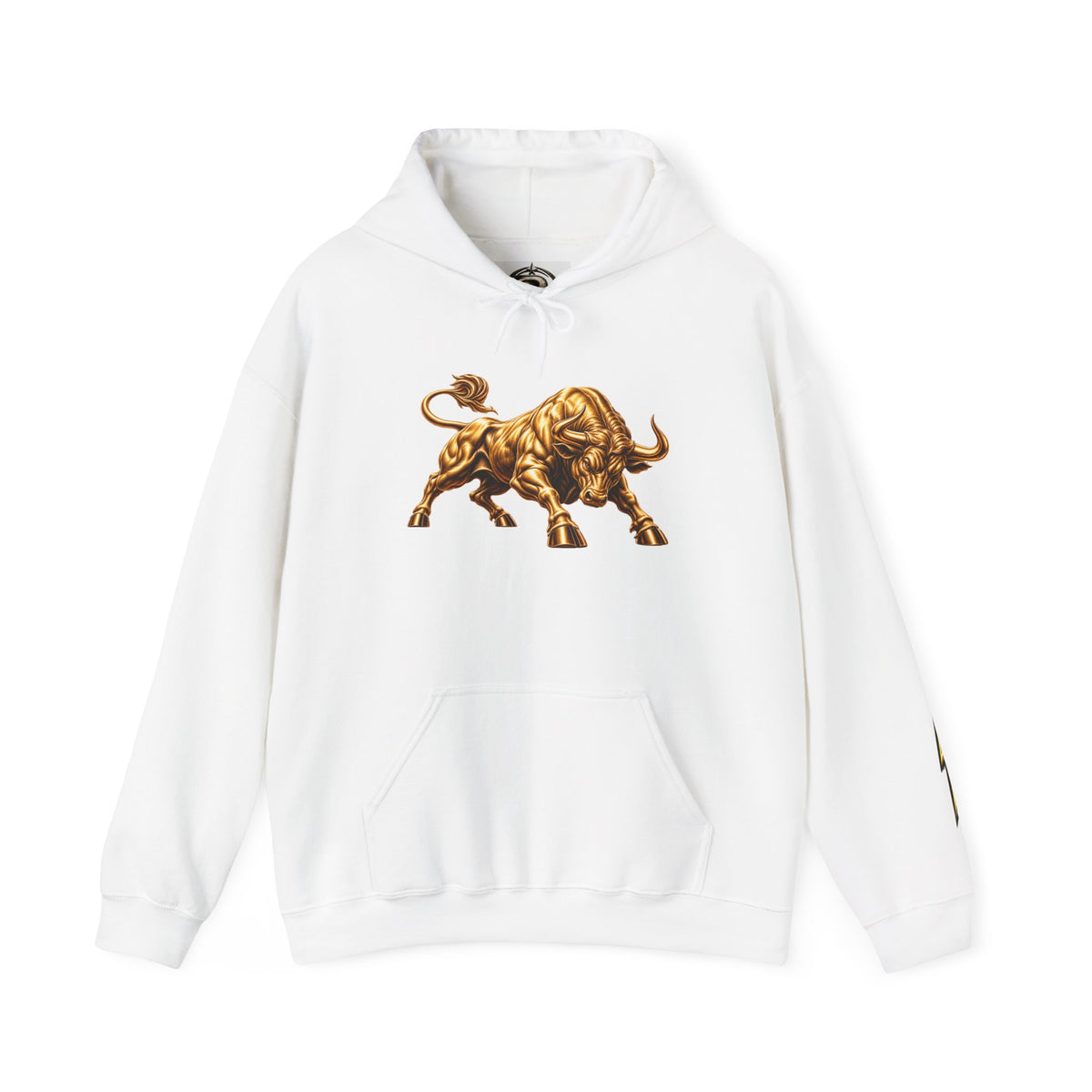 Gold Bull Hoodie — Metallic Charging Bull Graphic Hoody