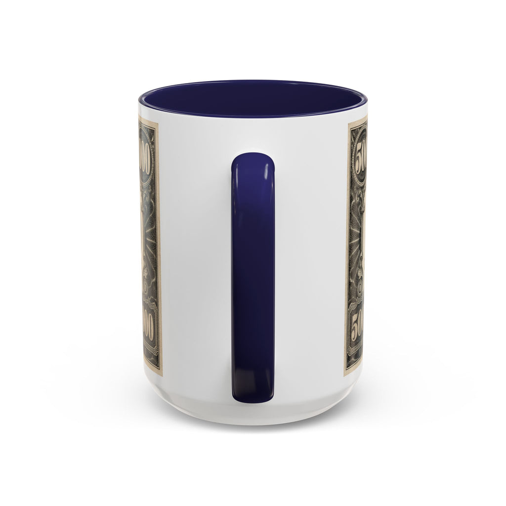 Money Print Coffee Mug — Vintage 1000 & 500 Note Accent Mug