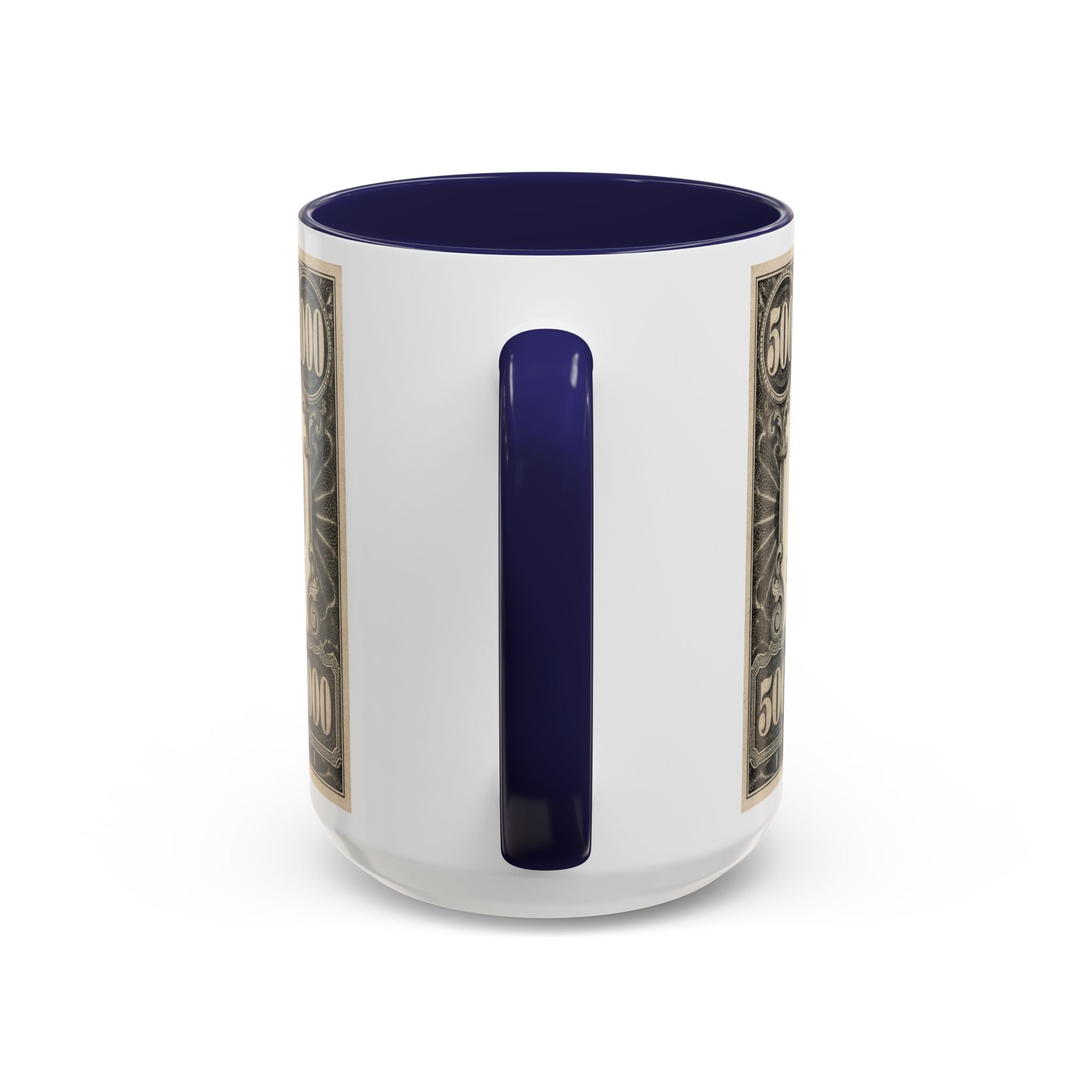 Money Print Coffee Mug — Vintage 1000 & 500 Note Accent Mug
