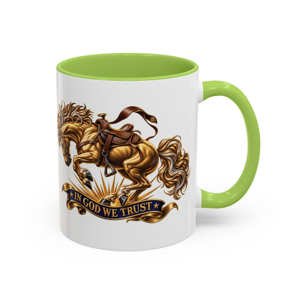 In God We Trust Golden Horse Accent Coffee Mug