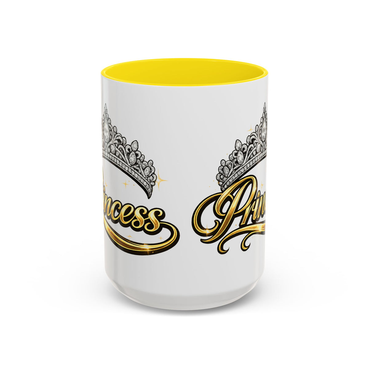 Princess Crown Accent Coffee Mug — Gold Script 11/15oz
