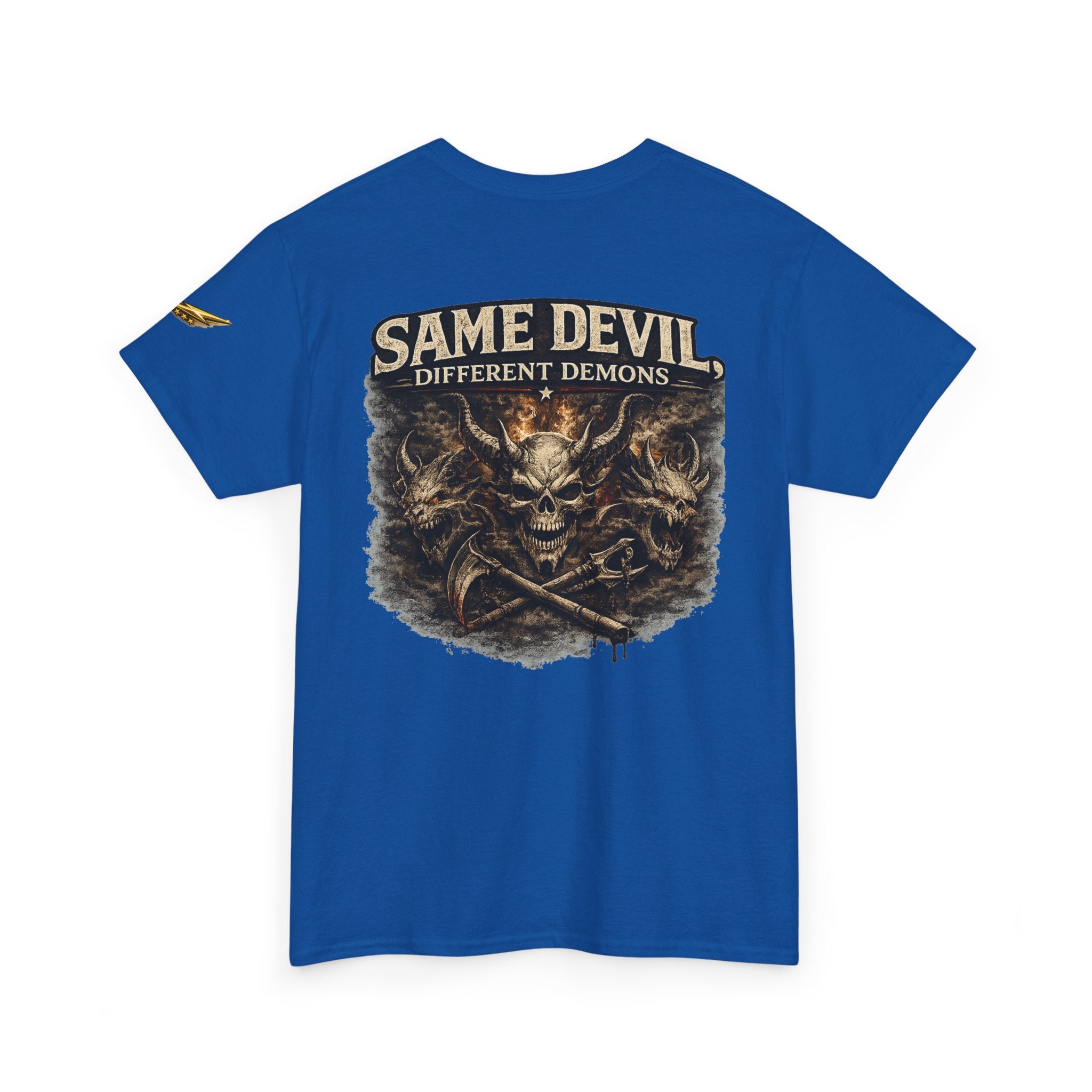Same Devil Graphic Tee — "Same Devil Different Demons" Skull Back Print